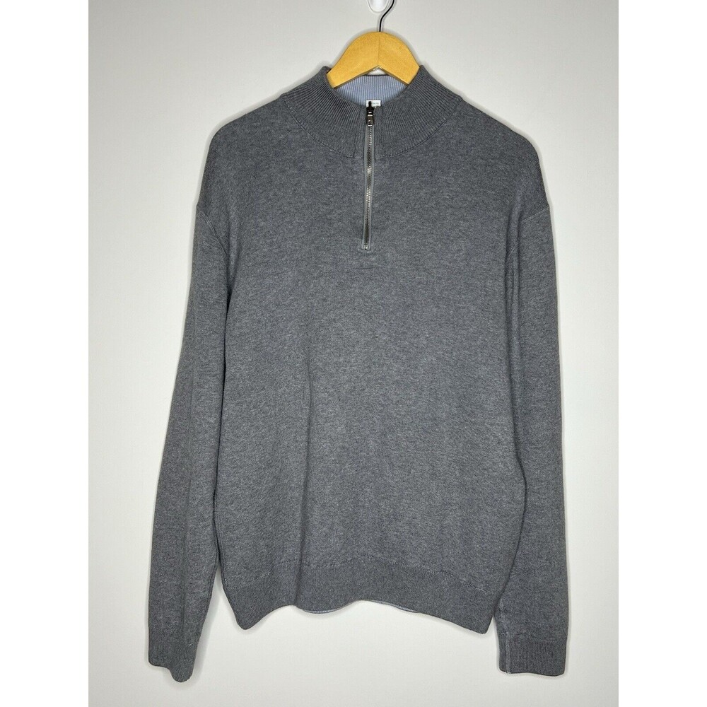 Sundance Women's Gray Quarter Zip Pullover Sweater Casual Cotton Size XL